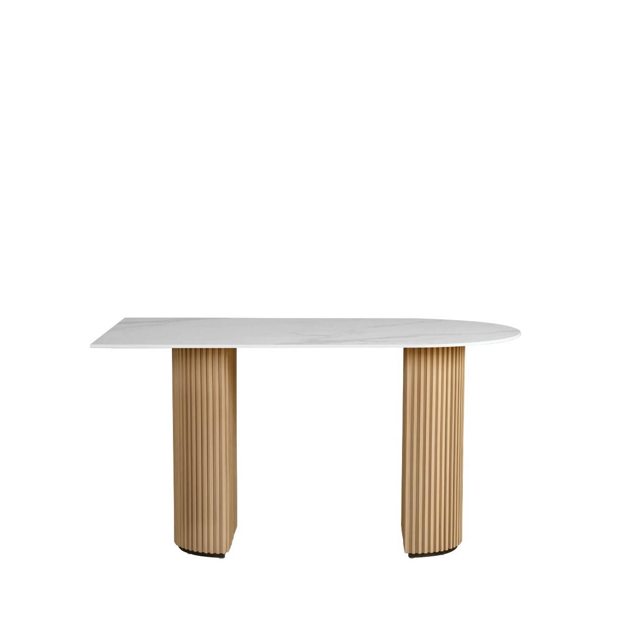 Sintered Half-Stadium Top x Ohio Half-Moon Dining Table - W1400